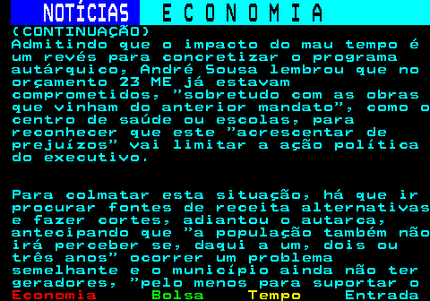237.4. NOTÍCIAS. E C O N O M I A. sn. (CONTINUAÇÃO) mais grave, é o escrutínio que pretende ser imposto à Direção de Informação: para a CT não faz sentido porque põe em causa a independência, pode criar mecanismos de autocensura e de controlo do noticiário . Ao abrigo dos novos estatutos, a Direção de Informação da Lusa terá de prestar contas regularmente sobre a atividade jornalística à Assembleia da República, sempre que tal lhe for solicitado pelos deputados. O representante da CT referiu ser importante saber se esse escrutínio político, assim como a forma de escolha da atual Administração está conforme o.