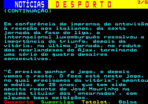 251.2. NOTÍCIAS. D E S P O R T O. 2 3. (CONTINUAÇÃO) A formação de Marco Silva, que vinha de uma derrota espetacular com o Manchester City na última ronda (5-4), procurou tirar proveito do fator casa para empurrar o Crystal Palace para a sua zona defensiva, mas não conseguiu voltar a concretizar. Por seu turno, os visitantes procuraram jogar no contra-ataque, e foi desta forma que ganharam um pontapé de canto que lhes permitiu chegar ao golo da vitória, apontado de cabeça pelo defesa Marc Guehi, aos 87. Com o desaire, o Fulham segue no 15.º lugar com 17 pontos, enquanto o Crystal Palace continua a fazer um ótimo campeonato e está no quarto posto com.