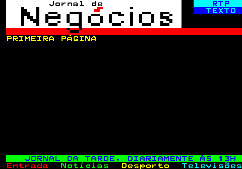 678.1. Jornal de. RTP. TEXTO. PRIMEIRA PÁGINA. JORNAL DA TARDE, DIARIAMENTE ÀS 13H.