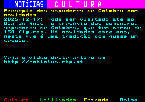 287.1. NOTÍCIAS. C U L T U R A. 1 6. Macau prepara primeira grande mostra individual de Helena Almeida na Ásia. 2025-12-18: O Governo de Macau anunciou hoje a inauguração de uma exposição de artistas chineses, convidados a interagir com a obra de Helena Almeida (1934-2018), em antecipando a primeira grande mostra individual da portuguesa na Ásia. Num comunicado, o Instituto Cultural (IC) da região semiautónoma chinesa anunciou que a exposição Ressonância -- Corpo . Objeto . Reflexão vai estar patente no Museu de Arte de Macau de sexta-feira até 26 de abril. A mostra reúne trabalhos recentemente encomendados de seis artistas de Macau.