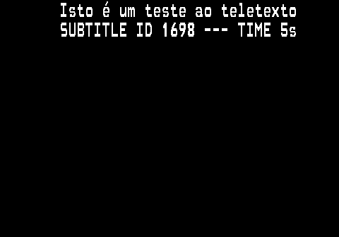 867.1. Isto é um teste ao teletexto SUBTITLE ID 1698 --- TIME 5s.